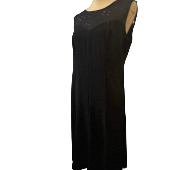 Maya Brooke Knee Length Sequin Sleeveless Cocktail Dress, Size 8, Midnight Blue - Picture 2 of 6